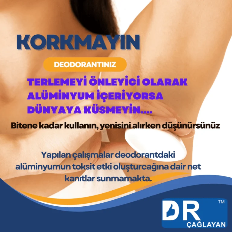 Deodorant ve alüminyum maruziyeti hakkında bilgilendirici görsel