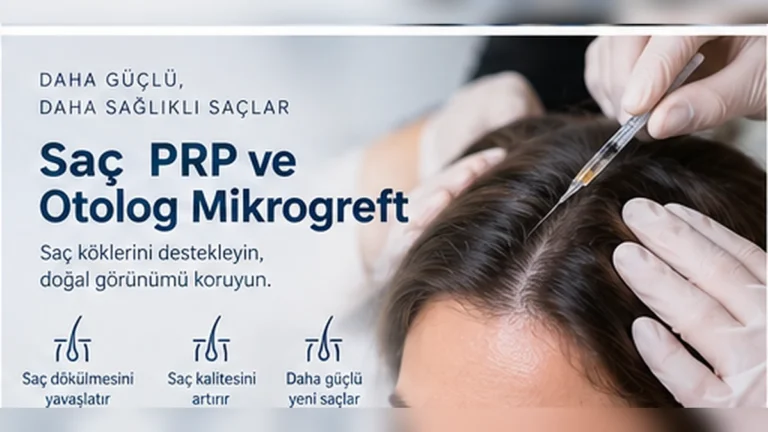 Saç PRP ve otolog mikrogreft uygulamasını saçlı deride rejeneratif yaklaşım olarak gösteren görsel