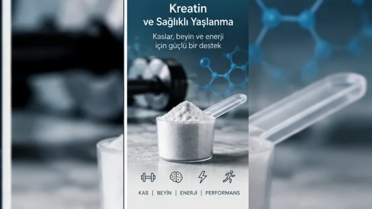 Kreatin ve sağlıklı yaşlanma; kas gücü, sarkopeni, beyin enerjisi ve fiziksel performans desteği – yatay kapak