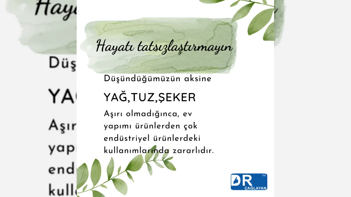 Tuz, şeker ve yağ tüketimini anlatan bilgilendirici görsel – yatay arşiv kapağı