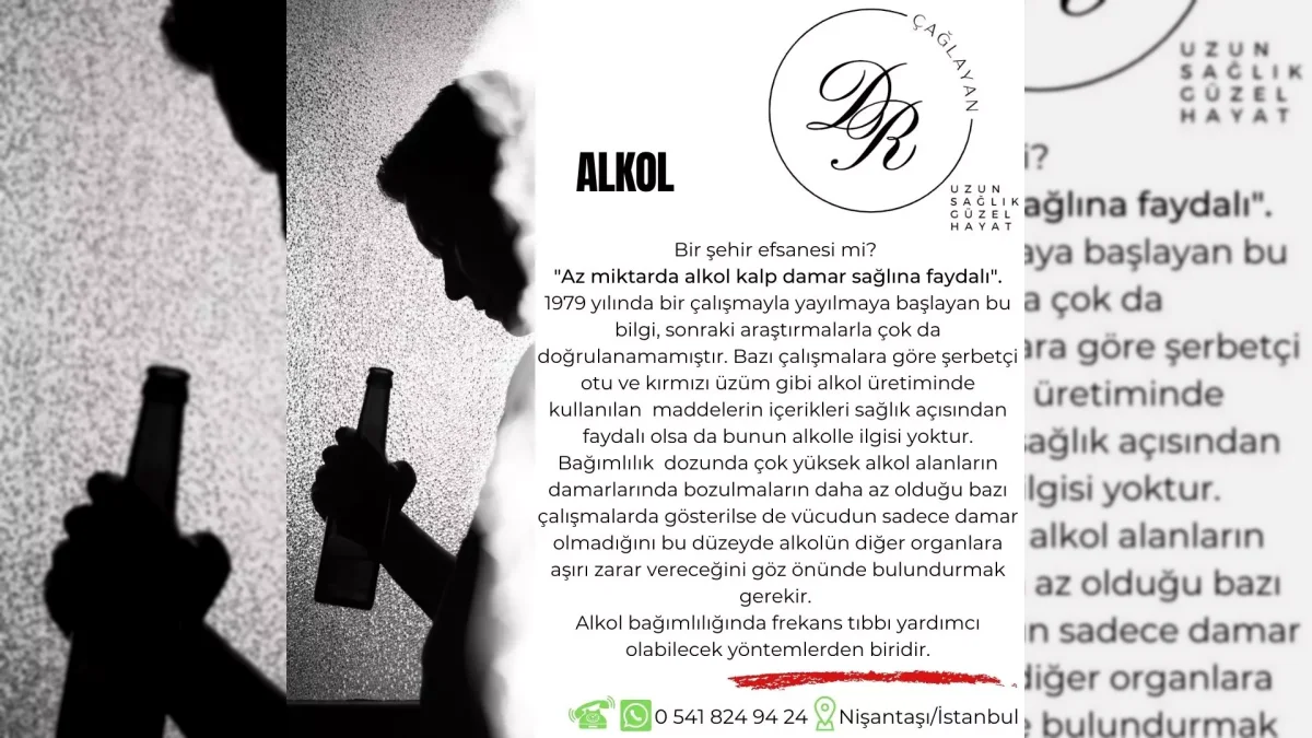Alkol tüketiminin sağlık etkilerini anlatan bilgilendirici görsel – yatay arşiv kapağı
