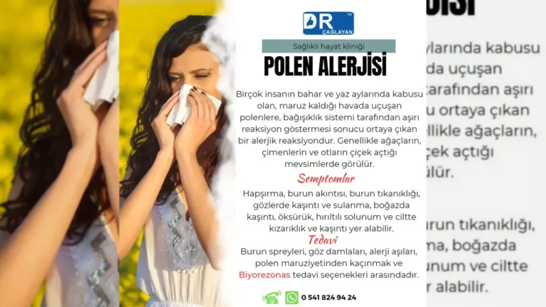 Polen alerjisi belirtilerini ve polen maruziyetini temsil eden görsel – yatay arşiv kapağı