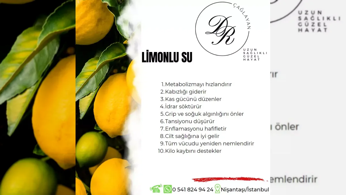 Limonlu su ve hidrasyonu temsil eden görsel – yatay arşiv kapağı