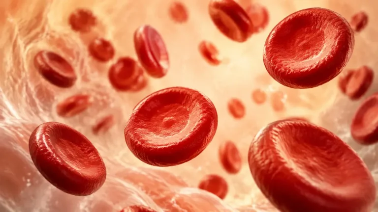 B12 vitamininin kan hücresi oluşumundaki rolünü temsil eden alyuvar illüstrasyonu