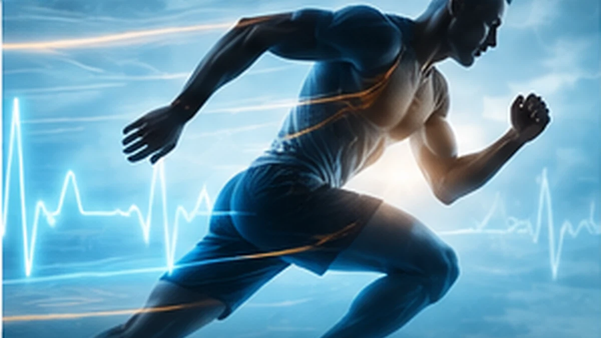 Overtraining sendromu, sporcu toparlanması, otonom sinir sistemi ve biyorezonansı temsil eden tıbbi illüstrasyon