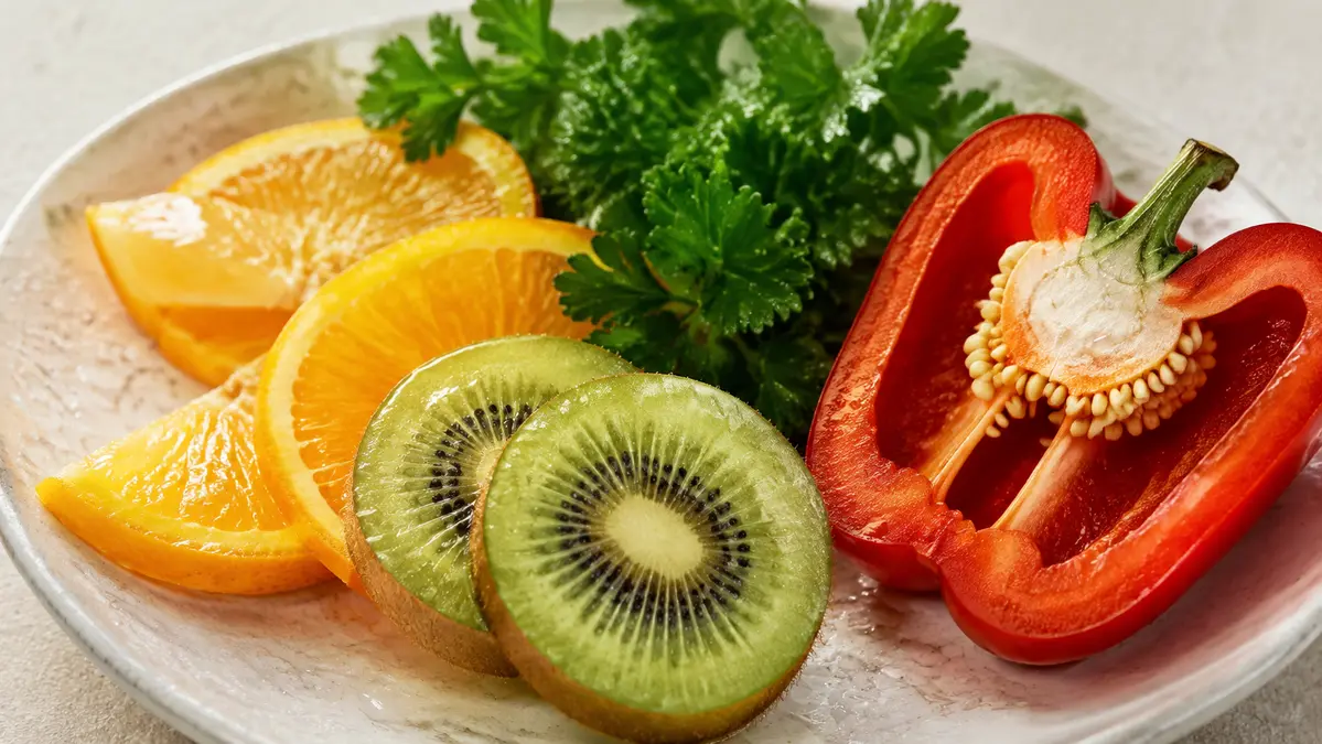 C vitamini kaynakları portakal, kivi, biber ve maydanoz