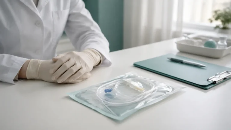 Steril kapalı sistem malzemeleriyle temsili klinik hazırlık sahnesi