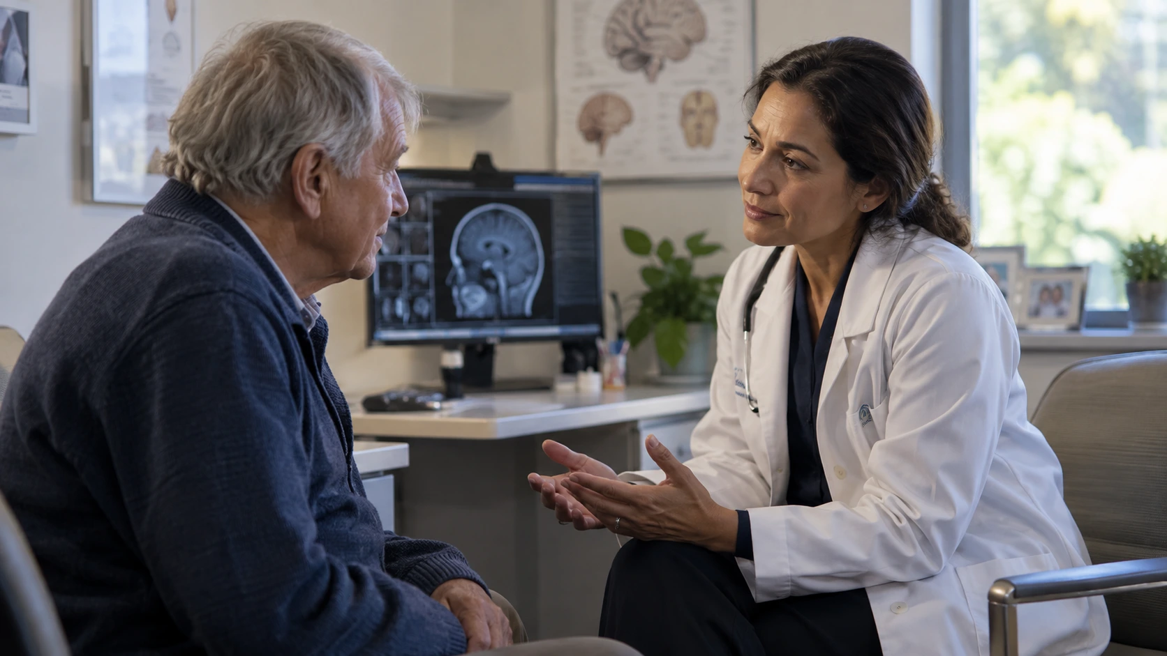 Parkinson hastalığında apati değerlendirmesi için nöroloji hekimi ile ileri yaş hasta görüşmesi