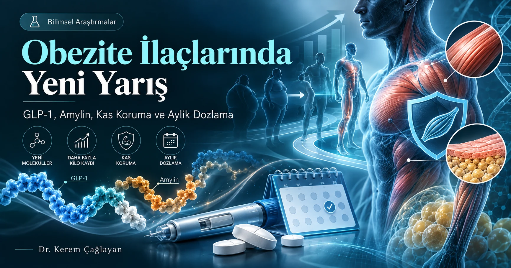 Obezite ilaçlarında GLP-1, amylin, kas koruma ve aylık dozlama araştırmaları